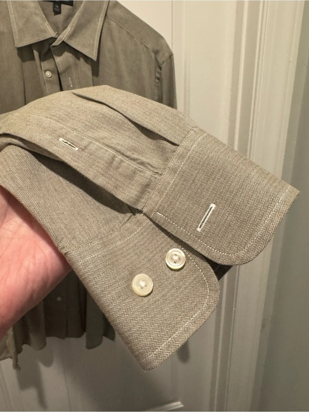 Mens Banana Republic Beige Button Down Shirt Size XL
